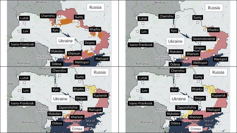 Katër hartat që mund të na tregojnë shumëçka rreth zhvillimeve të luftës në Ukrainë