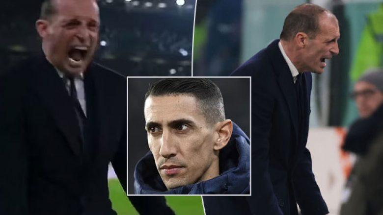 Juve e fitoi derbin ndaj Lacios, por Allegri shfaqi gjeste zemërimi, bërtitje, moskontroll emocionesh – pamjet që tregojnë shpërthimin e tij pas rastit të humbur nga Di Maria!