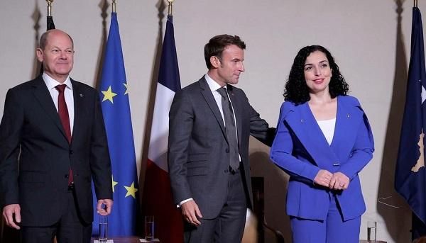 Macron konfirmon se nesër do të takohet me Osmanin, Vuçiqin dhe Scholzin në Moldavi