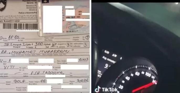 Publikoi video në TikTok, shoferi gjobitet me 300 euro për tejkalim të shpejtësisë