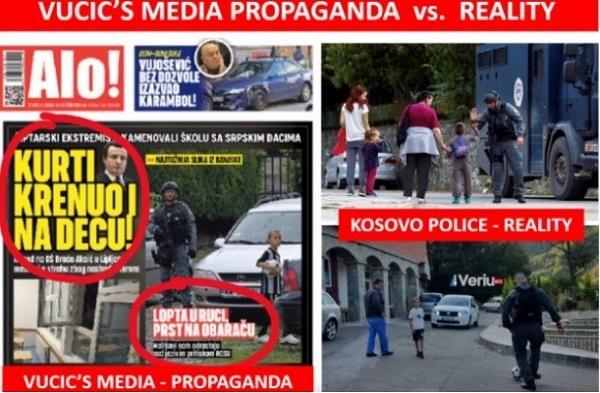 Propaganda e medieve të Vuçiqit përmes fotografive: ‘Djali me topin, polici me gishtin në këmbëza”