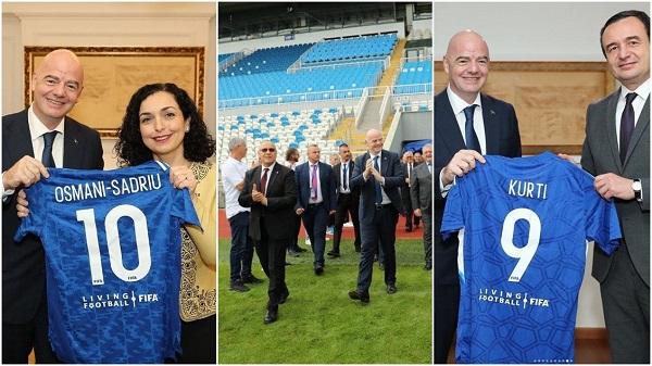 Presidenti i FIFA-s kujton vizitën e tij në Kosovë të para një viti: Shtet që e do futbollin