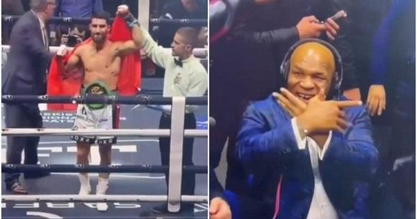 Boksieri shqiptar Ermal Hadribeaj fiton titullin, Mike Tyson e përshëndet me ‘shqiponjën’